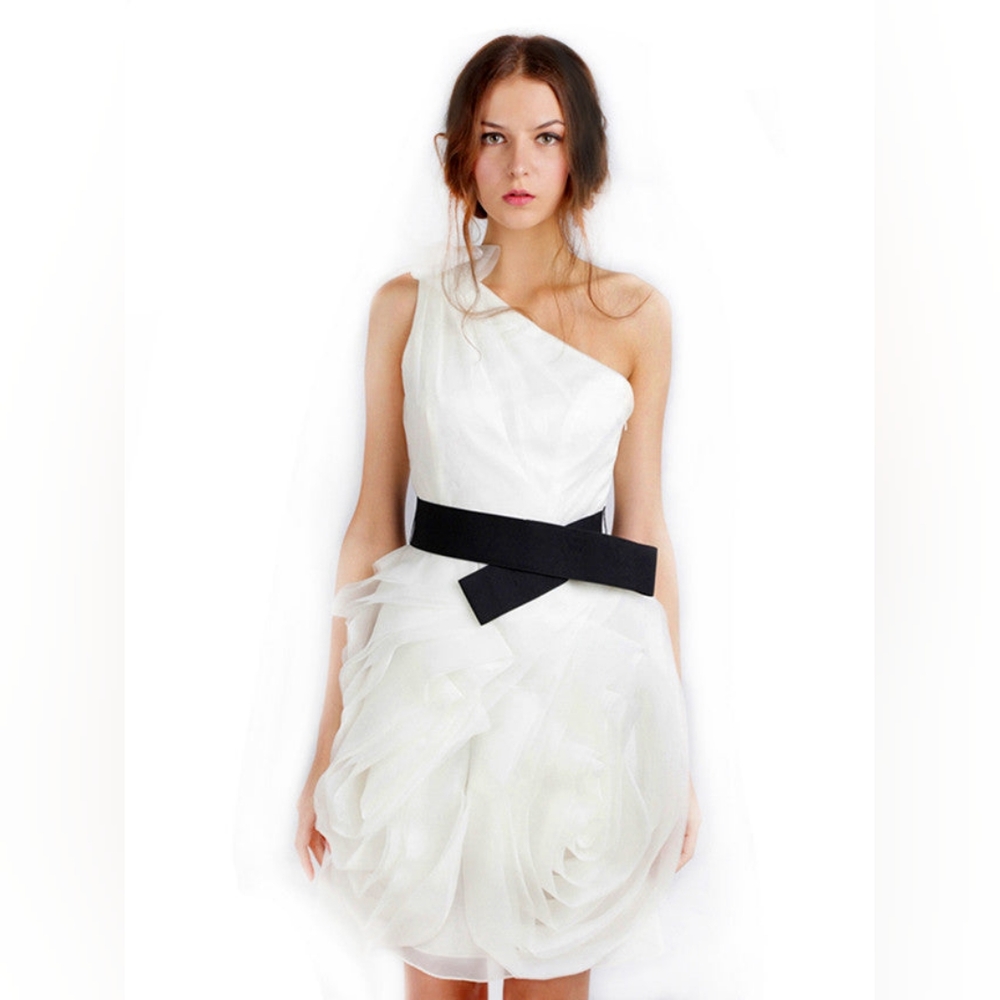 Vera Wang organza white short dress size 0